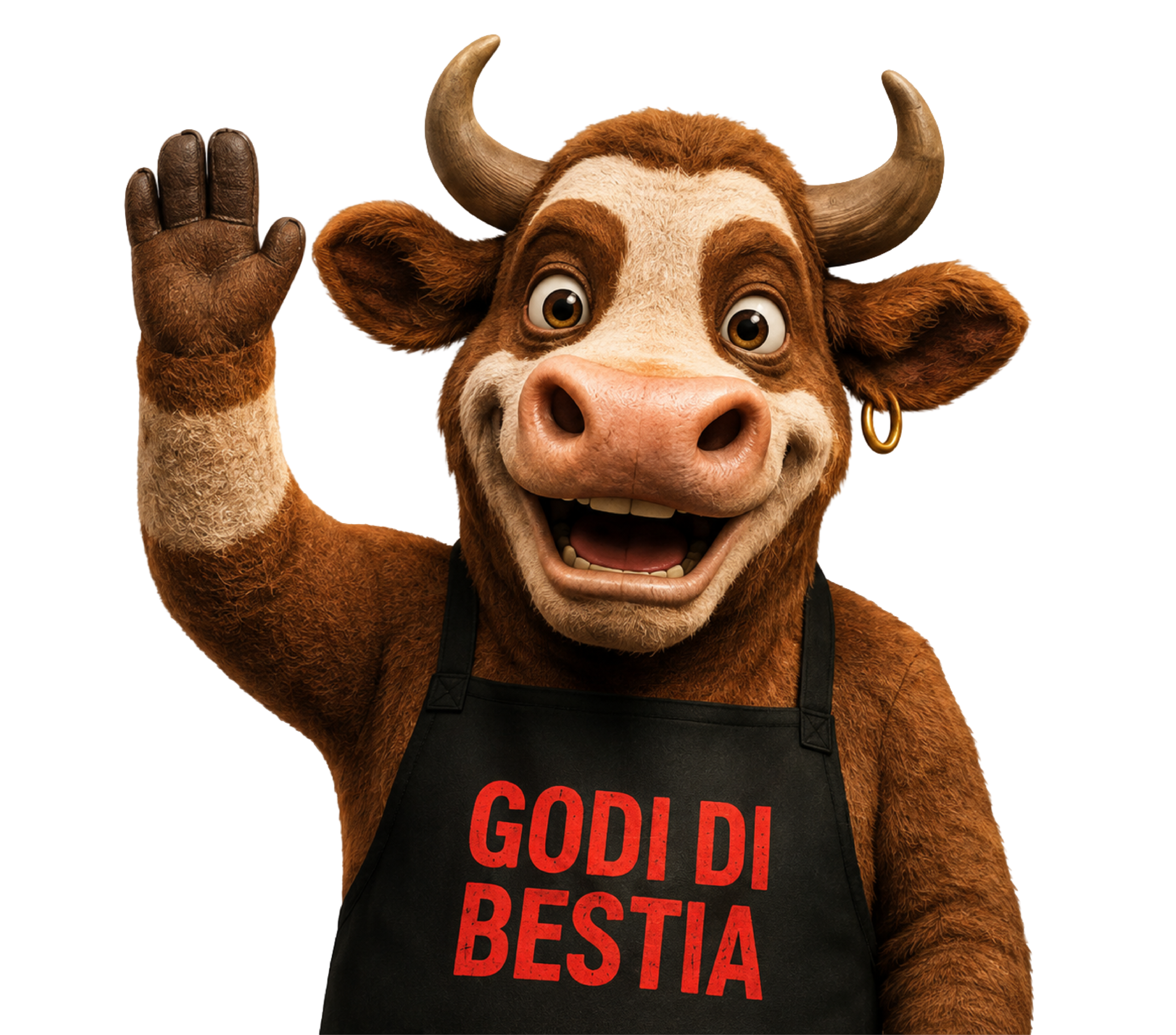La mucca Svakka saluta